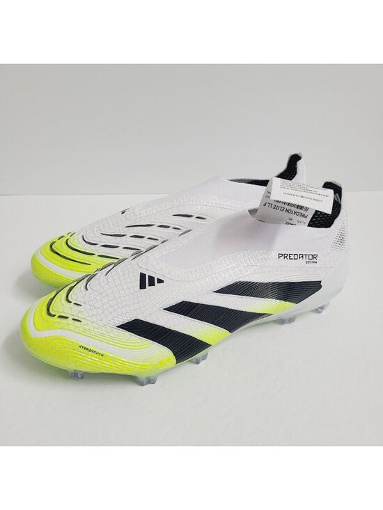 NEW Adidas Predator Elite Laceless FG Soccer Cleats JI1075 Size 11 White main image 8